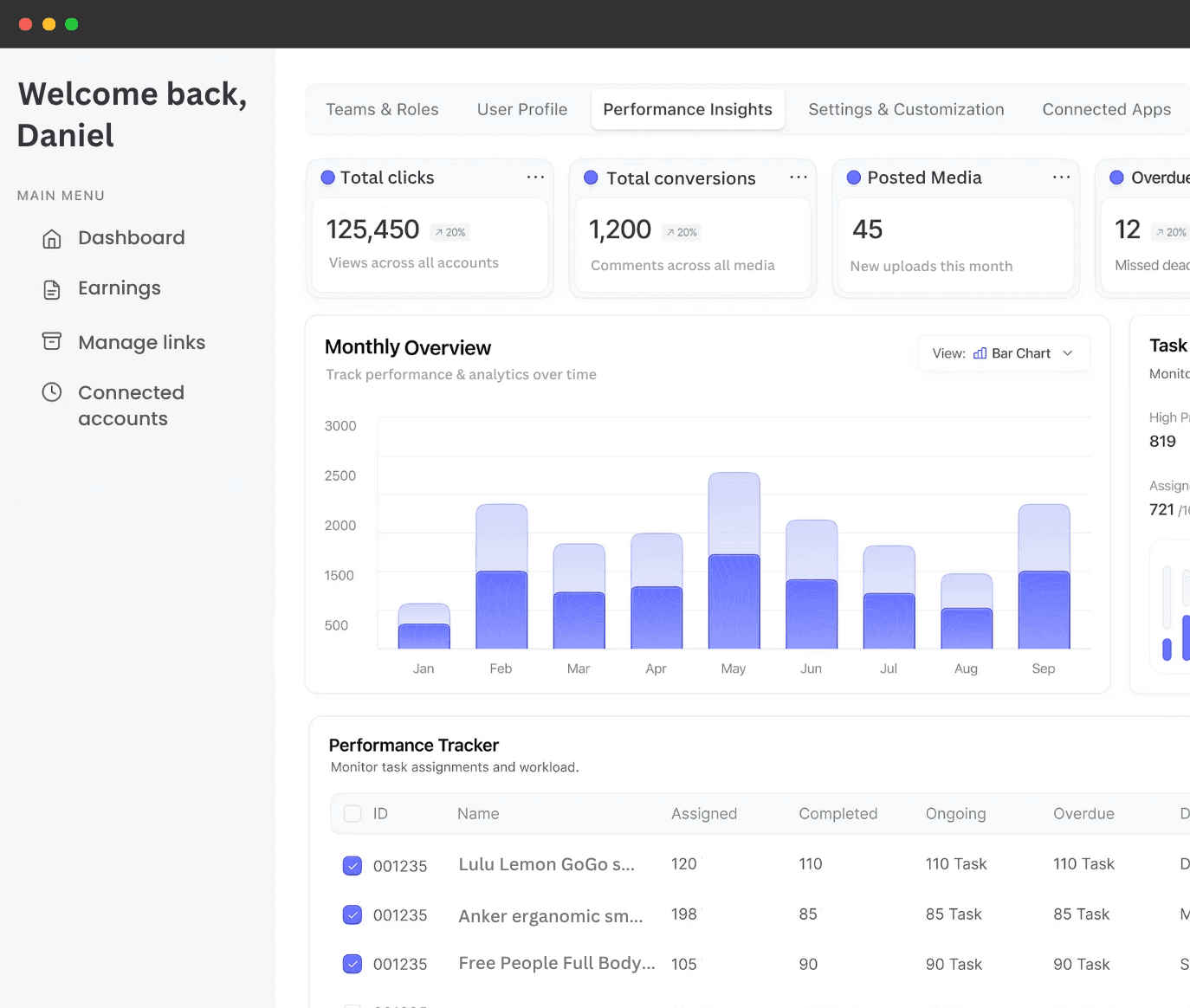 App interface preview